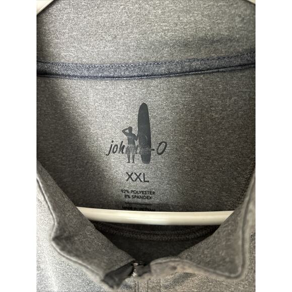Johnnie-O Men's XXL Gray 1/4 Zip Long Sleeve Performance Shirt Polyester Spandex - Picture 2 of 9